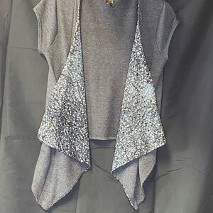 Guess Charcoal Top vest with Artistic sequined Detail